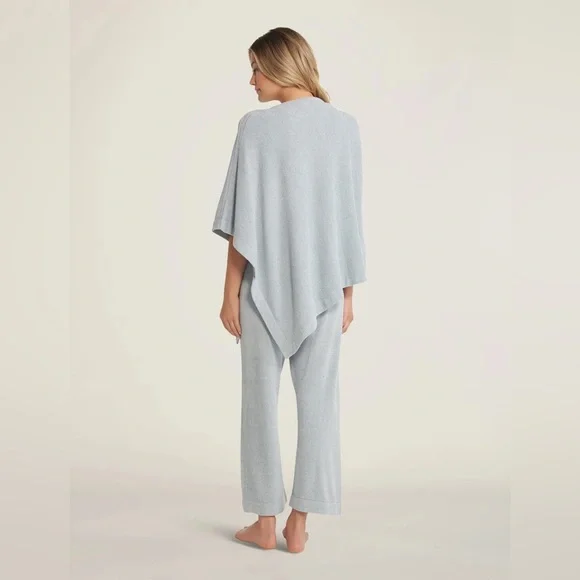 Barefoot Dreams Cozychic Ultra Lite Poncho in Blue Water - Picture 2 of 7